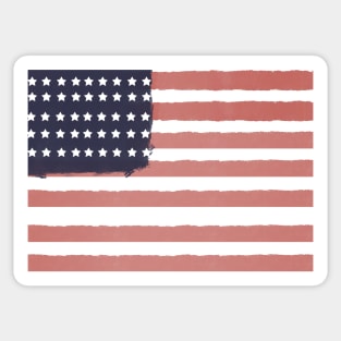 Retro, USA, American Flag, Patriotic, Hand-Painted Weathered Flag, Vintage Design Sticker